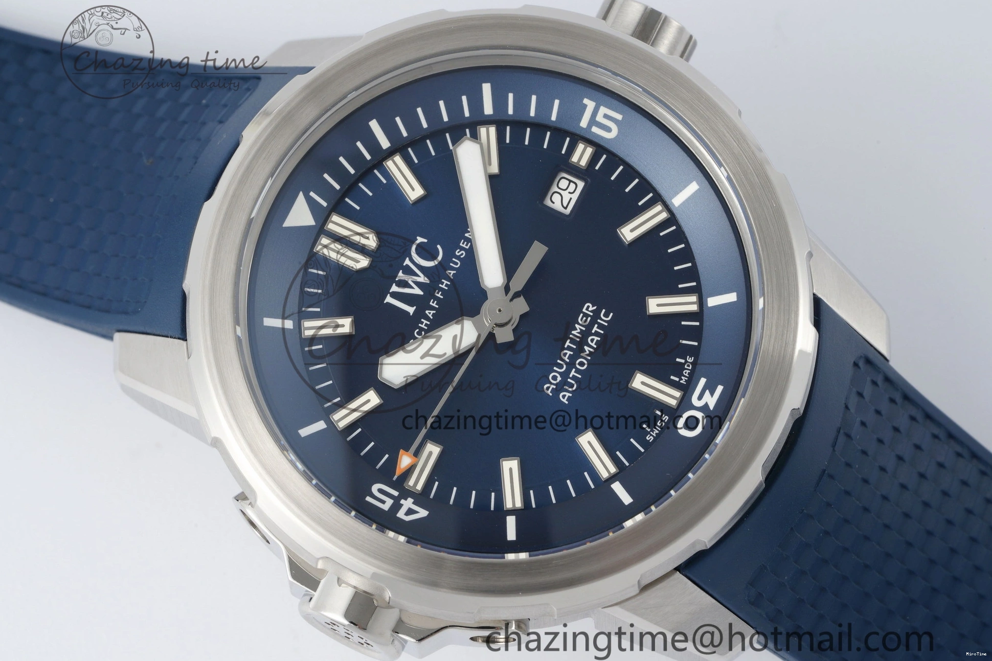MIROTIME 0416 WellDesigned Aquatimer Automatic SS RSF 1:1 Best Edition Blue Dial on Blue Rubber Strap A 7057